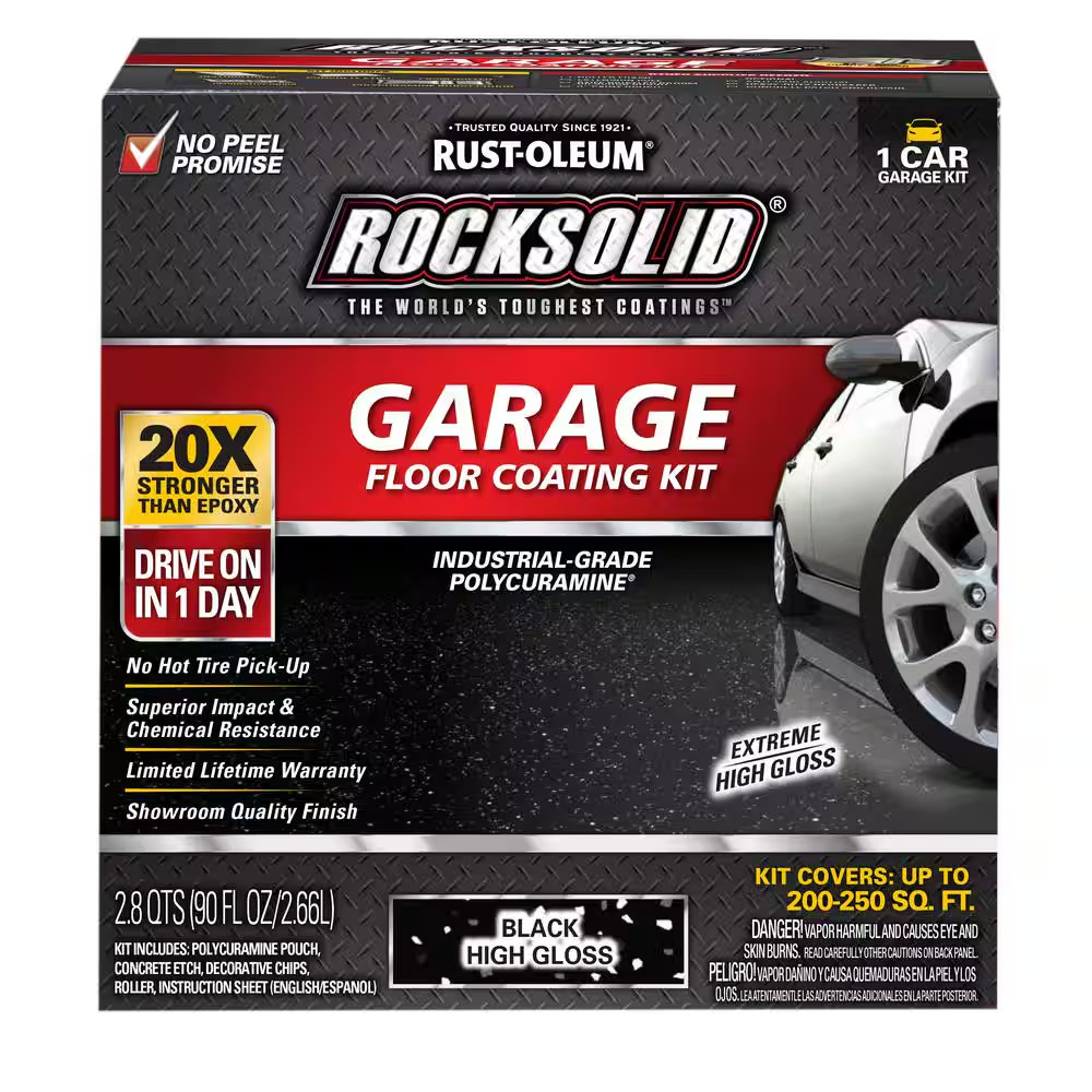 90 Oz. Black Polycuramine 1-Car Garage Floor Kit