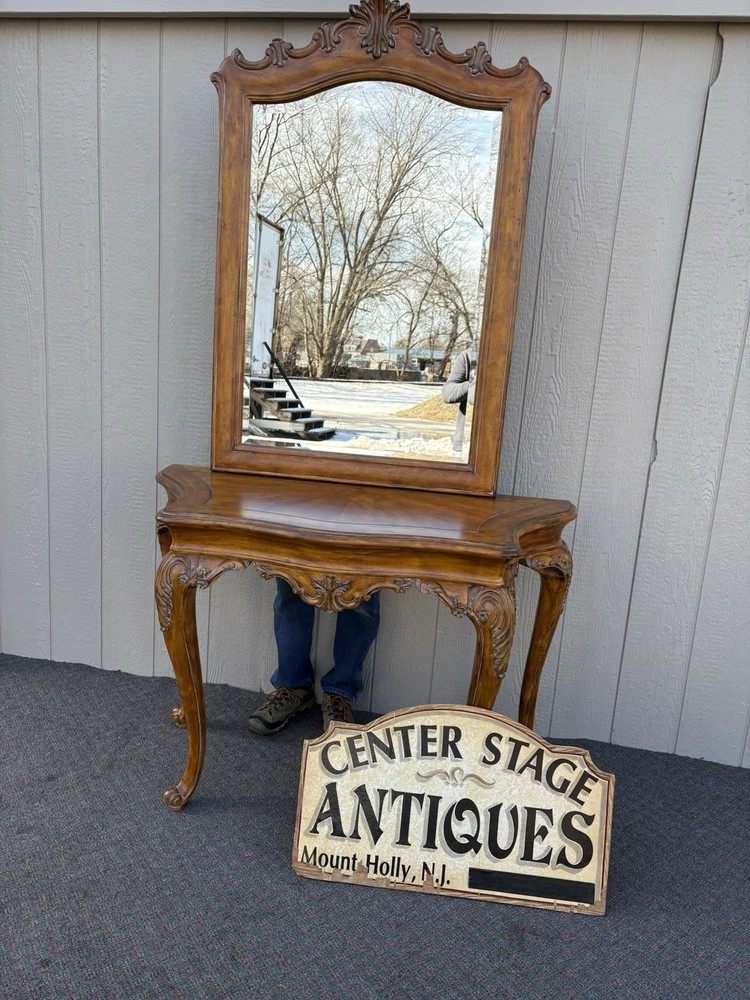 67377 French Country Console Table with Mirror