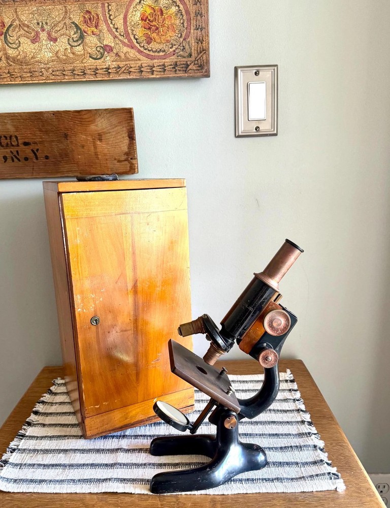 Antique Bausch and Lomb Brass Microscope | Antique B & L Brass Microscope