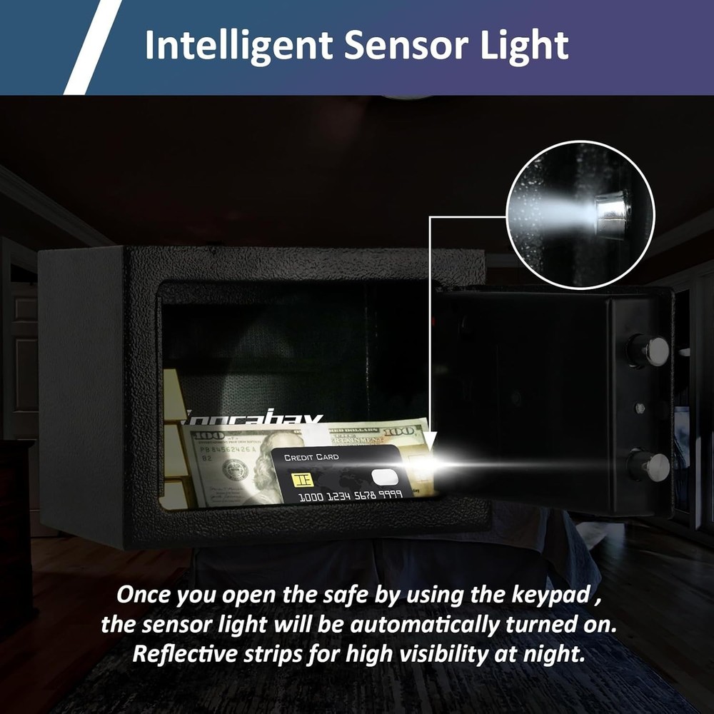 Home Security Safe Box with Intelligent Light & Combination Lock - 0.23 CF