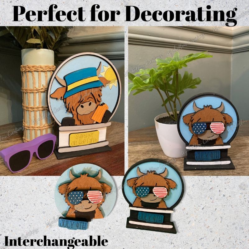 Highland Cow St. Patrick's Day Interchangeable Snow Globe