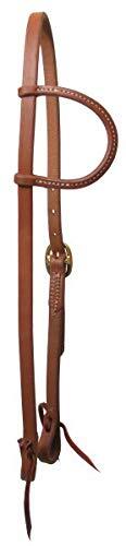 Showman Oiled Harness Leather Sliding Single Ear Headstall
