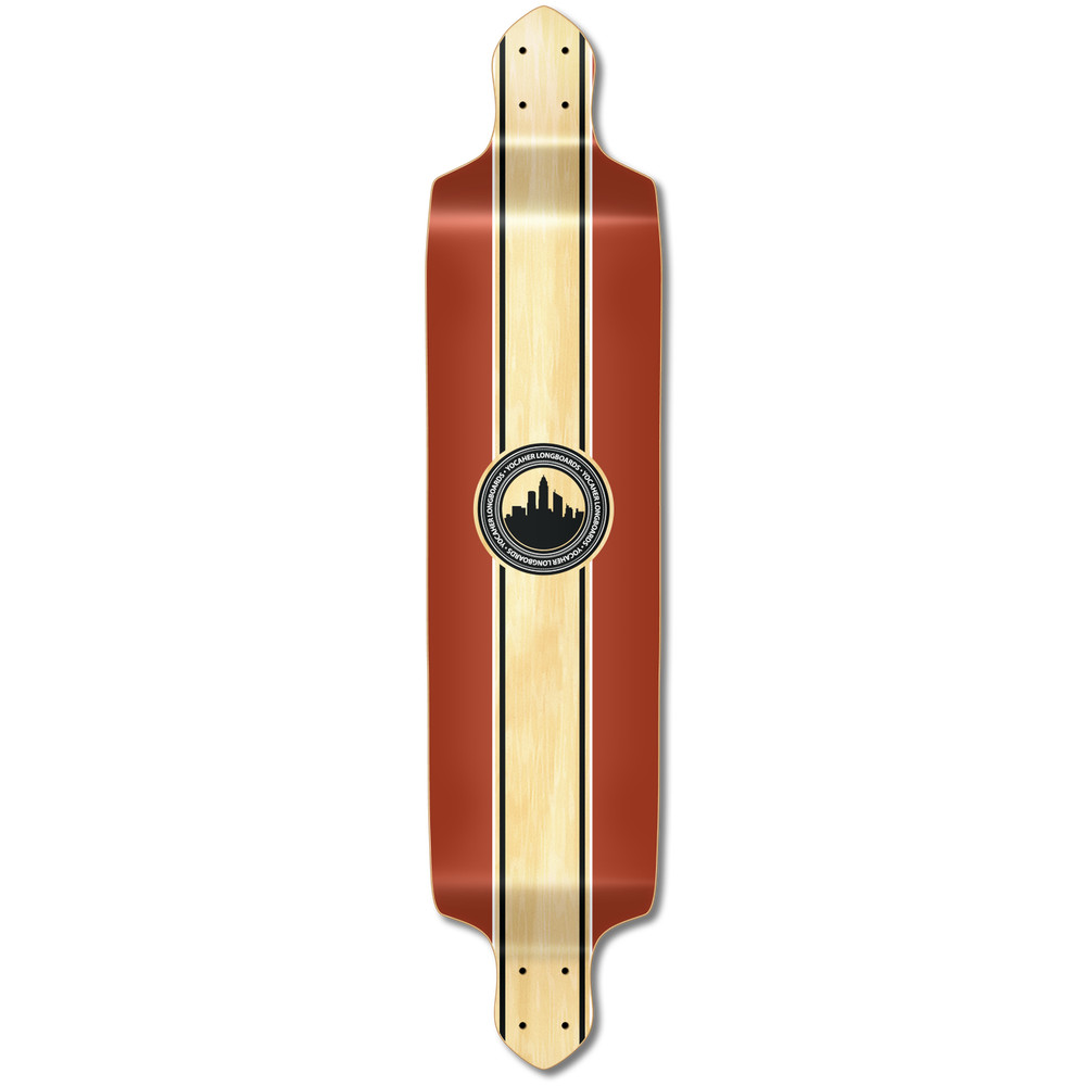 Yocaher Drop Down Longboard Deck - Crest Burgundy  (DECK ONLY)