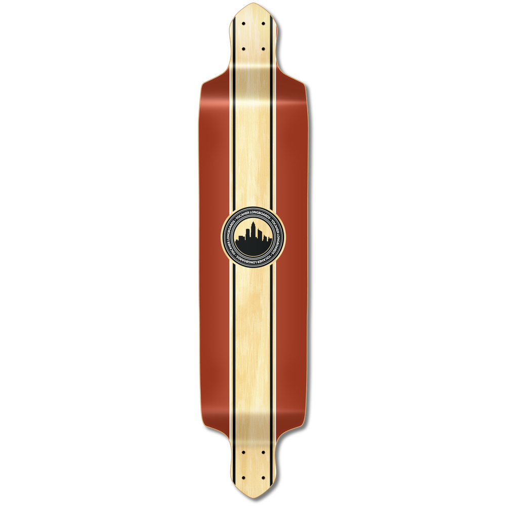 Yocaher Drop Down Longboard Deck - Crest Burgundy (DECK ONLY)