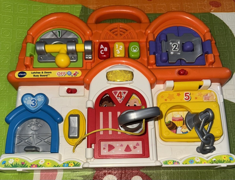 VTech Latches and Doors Busy Board Developmental Benefits  Works Great!