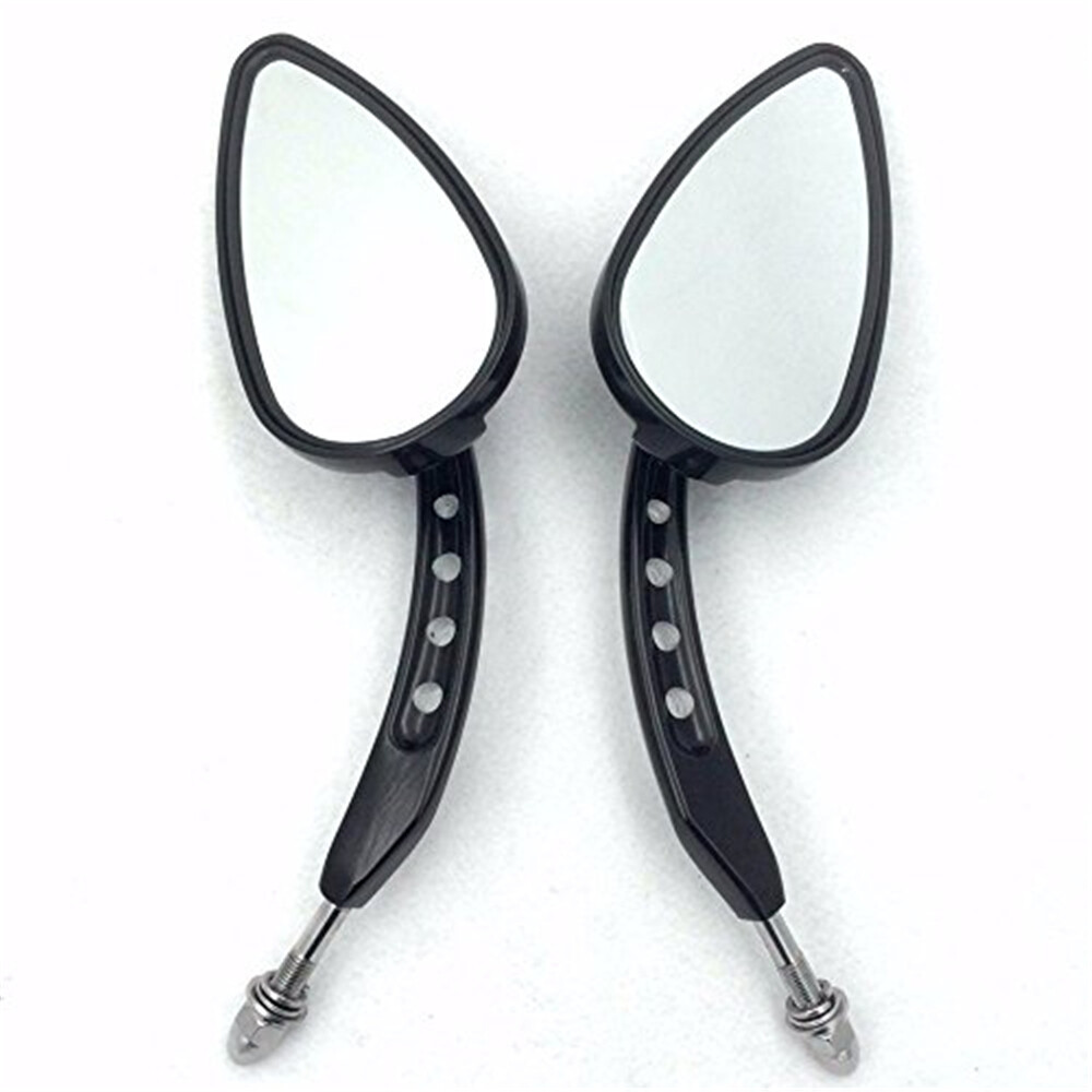 Black Skull Side Mirrors Raindrop Shape For Harley Dyna Super Glide Convertible
