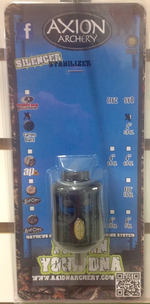 New Axion 2" Silencer Stabilizer Black 5.8oz