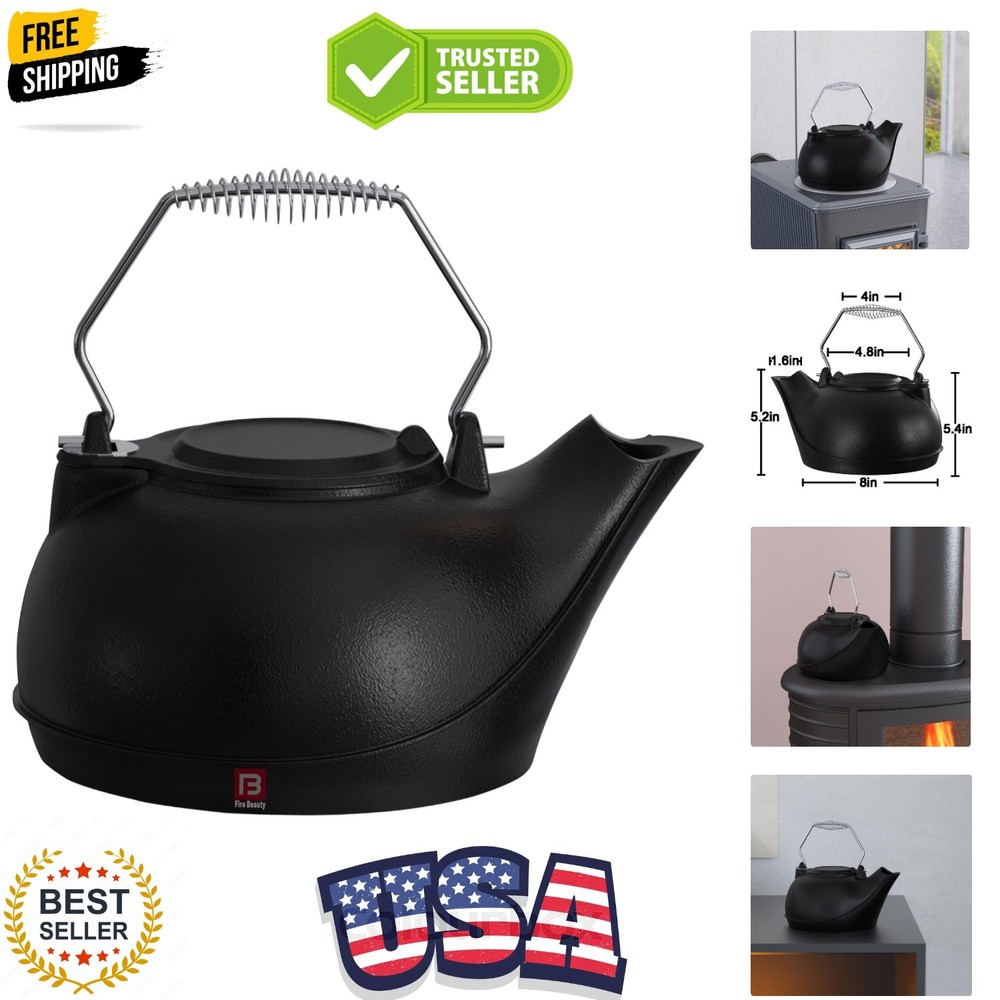 Humidifying Iron Kettle，Stove Humidifier，Wood Stove Kettle，Cast Iron，Chrome h...