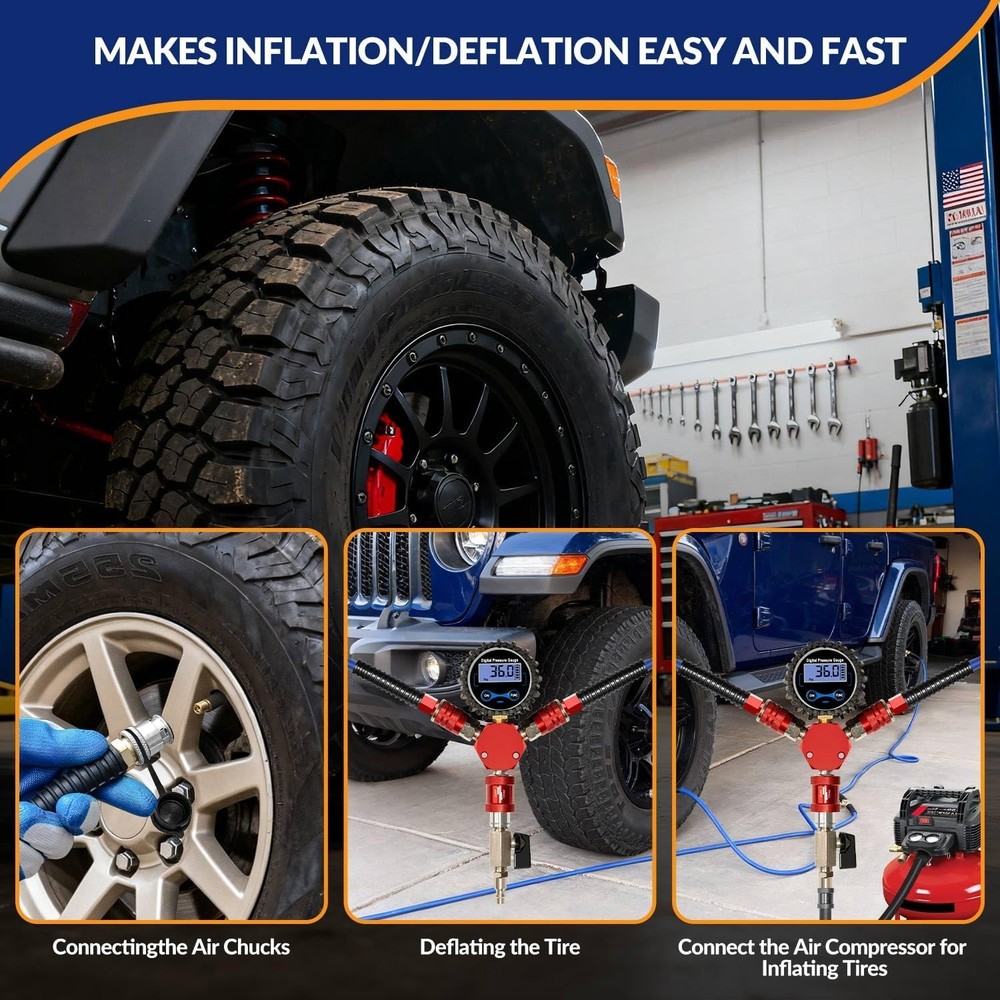 4 Tire Air Down System with Inflator Deflator
