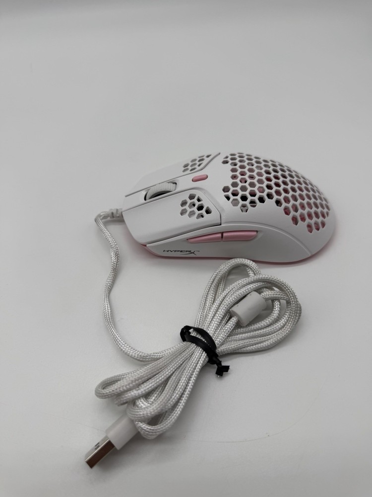 HyperX Pulsefire Haste Gaming Mouse White Pink Honeycomb Wired USB PC!(TESTED)