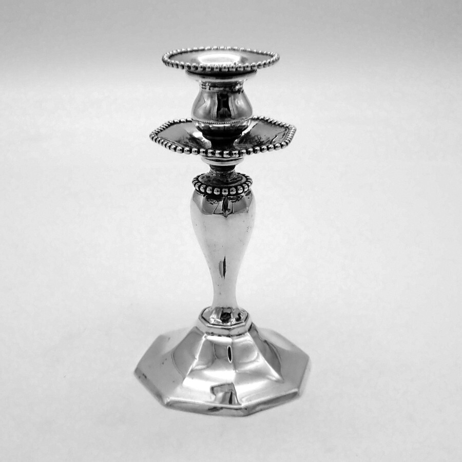 Candlestick Beaded Rims Mauser Sterling Silver 1890s