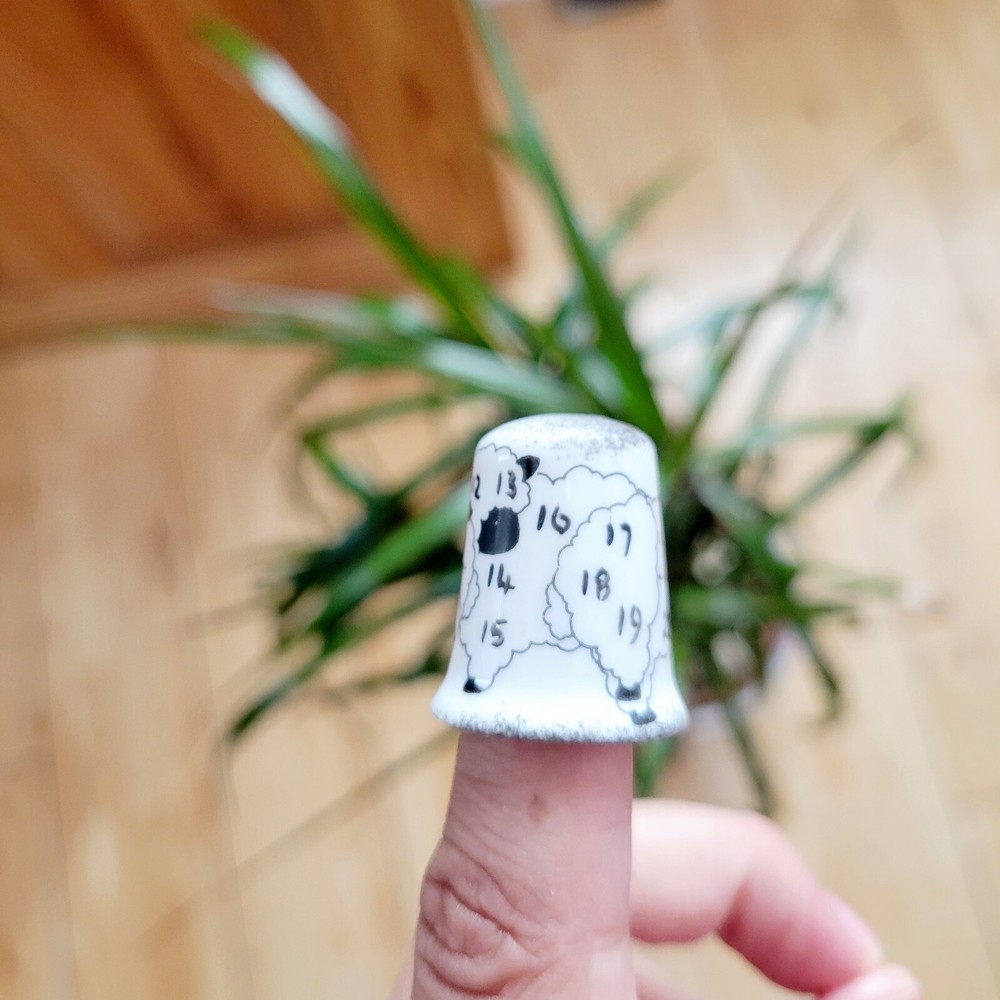 Vintage "Counting Sheep" Dream China Thimble