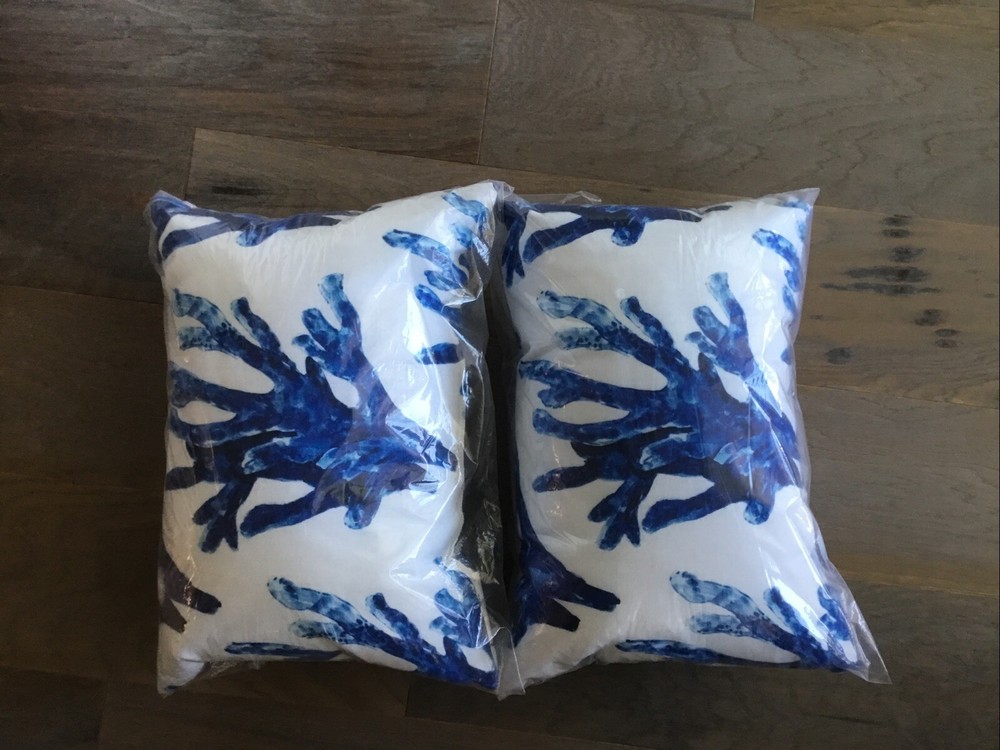 Decorative Pillows with Blue Coral