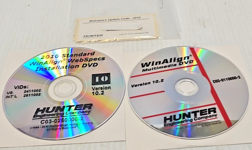 Hunter Engineering Version 10.2 WinAlign Alignment Installation Software 2010