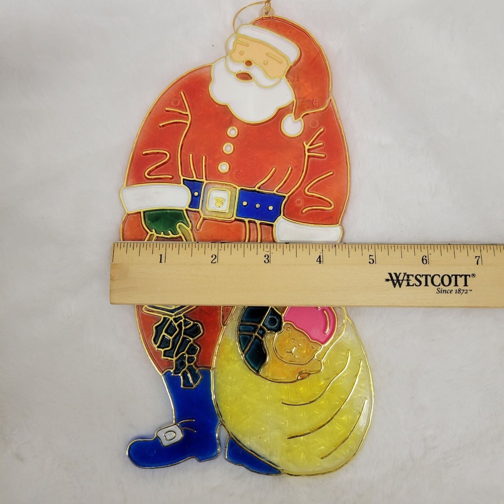Vintage Plastic Christmas Santa Suncatcher