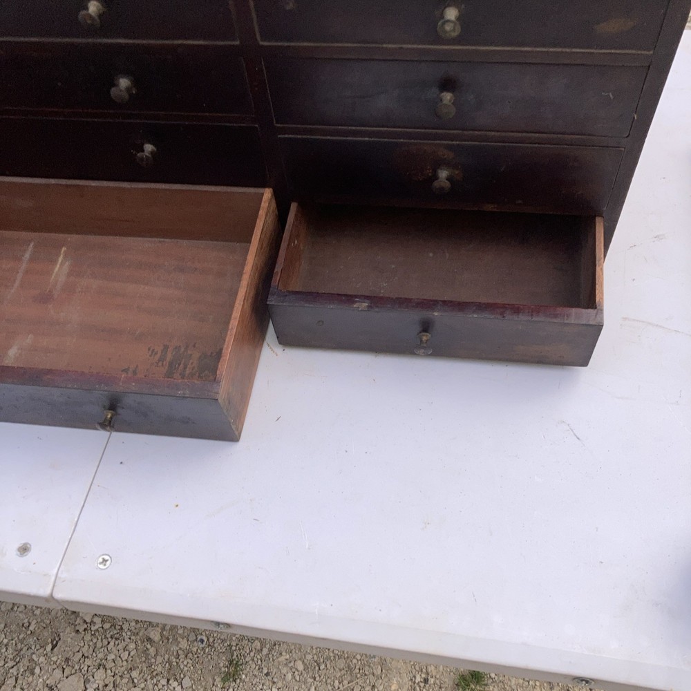 Vintage 9 Drawer Engineers Tool Makers Cabinet Chest- Upcycle