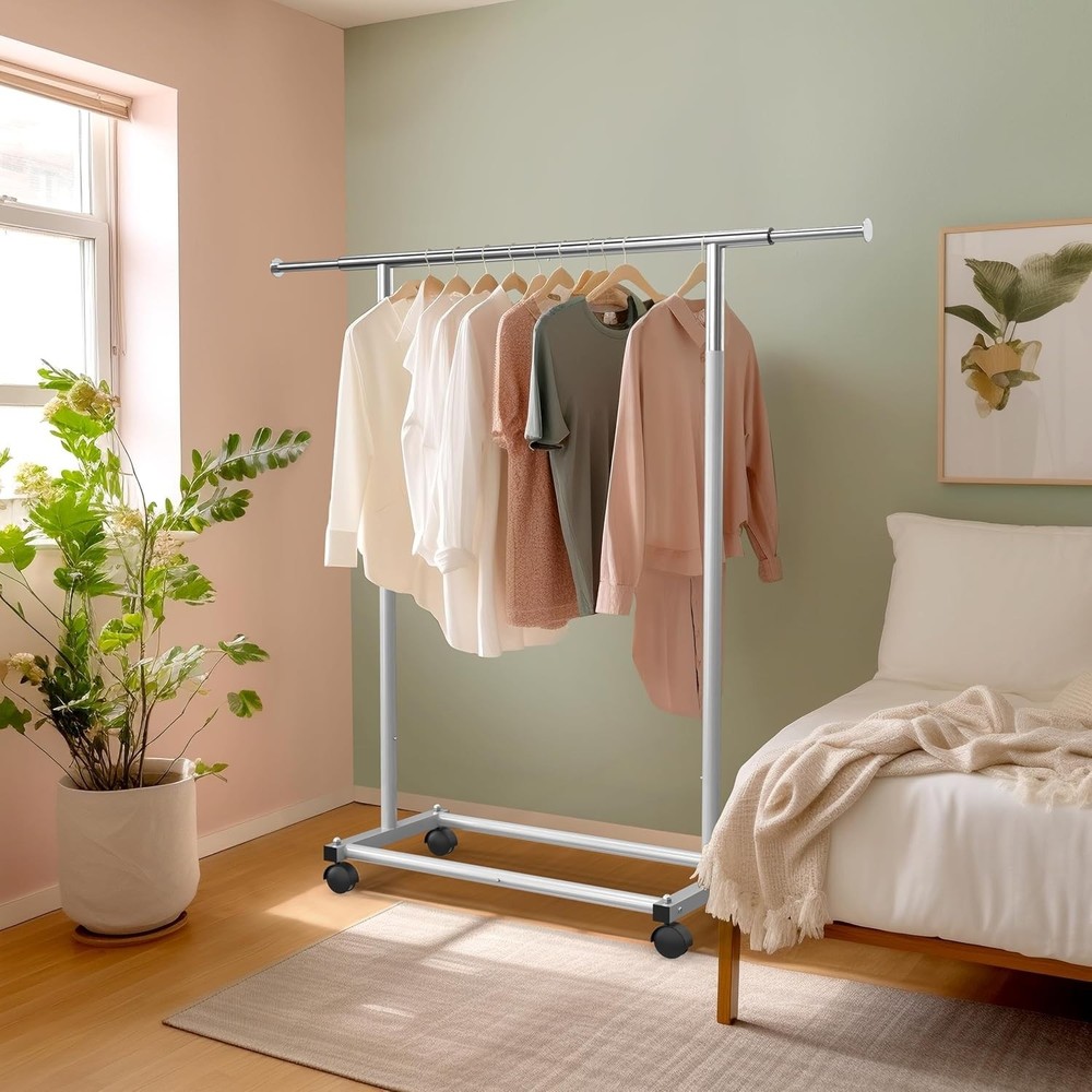Adjustable Workspace Garment Rack - Elegant 30" to 48" Extendable Design