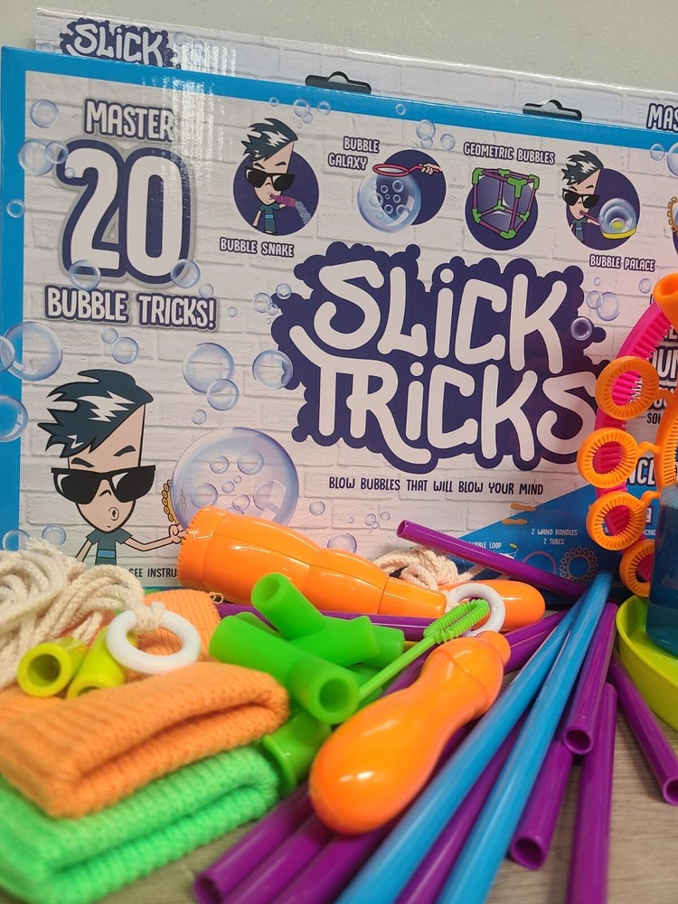 Slick Tricks MAGIC Bubble Kit 20 Bubble Tricks Kids 5+ years Bouncing, Premium