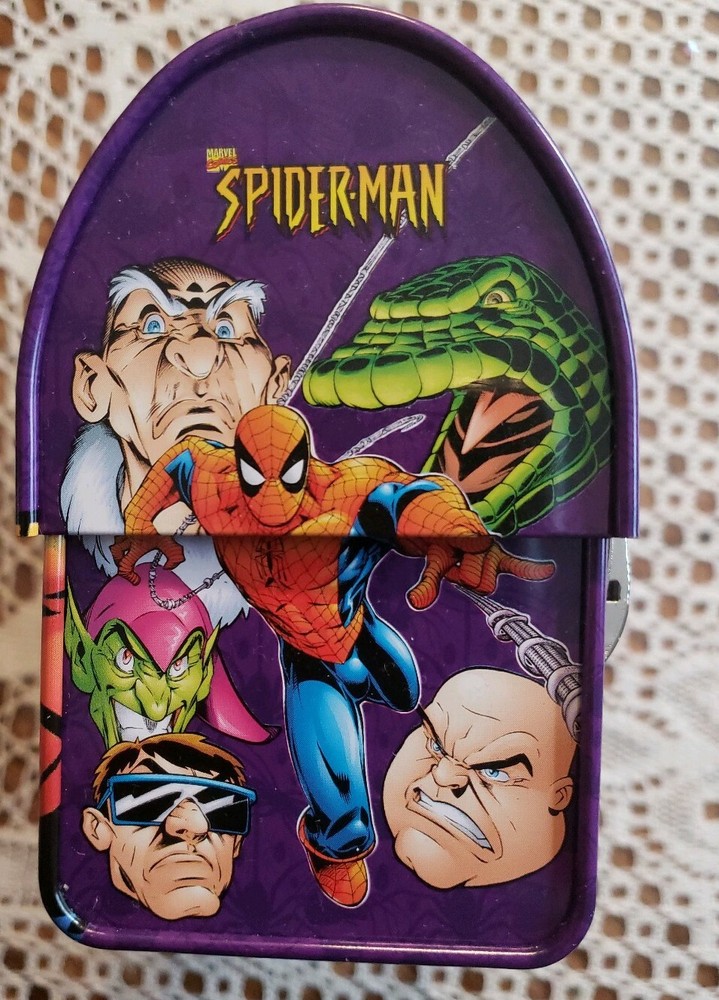 2001 Marvel - SPIDER-MAN Purple Small Tin With Handle!!