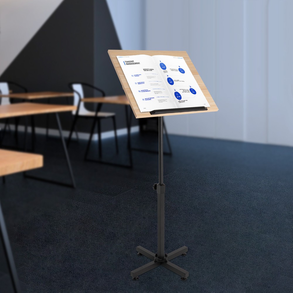 Lectern Podium Presentation Stand Height Adjustable Laptop Table 360?? Up / down