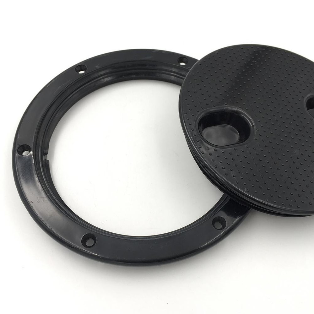 Boat Deck Plate with Boat Accessory 6 \\\"Black Plastic