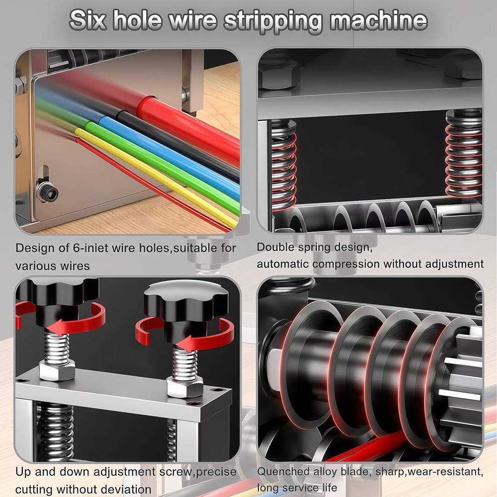 Manual Wire Stripper Machine,Drill Powered Hand Crank Wire Stripper Tool With...