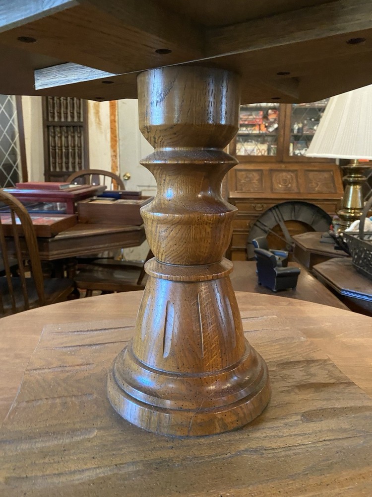 A Brandt Ranch Oak Pedestal End Table - Nice!