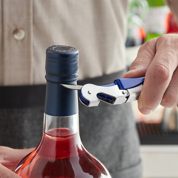 Acopa Waiter's Corkscrew with Blue Metal Handle