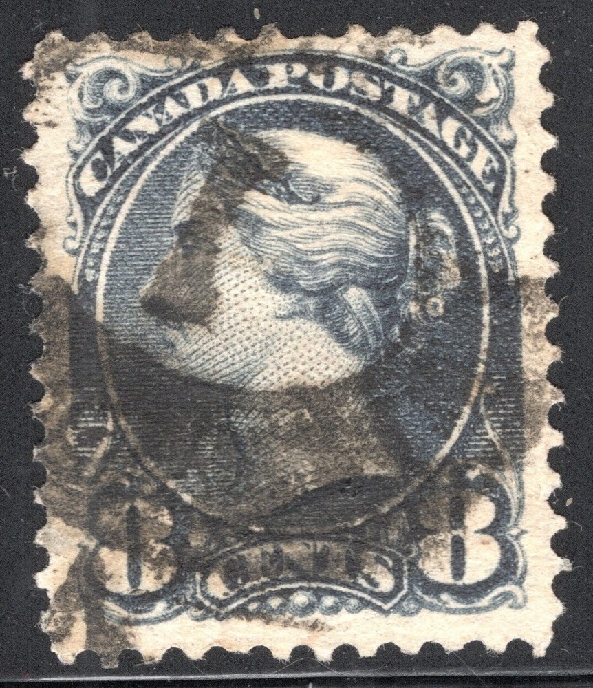 Canada Stamp Scott #44a, 8b, Queen, Slate, Used, SCV$7