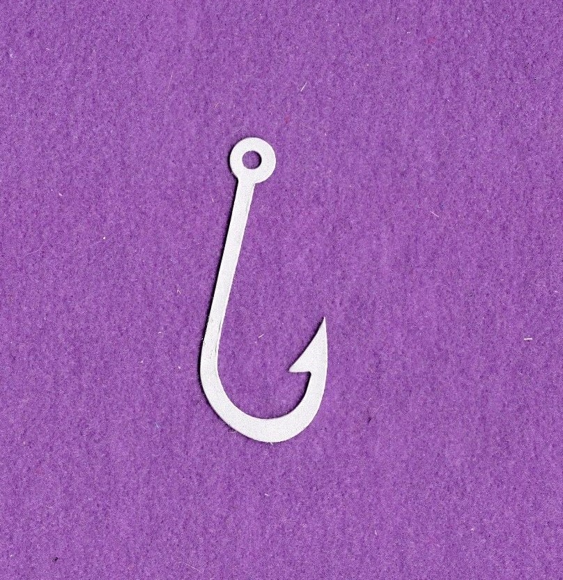 FISH HOOK die cuts scrapbook cards