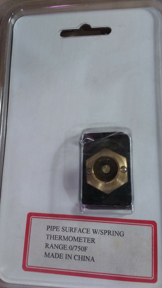 Pipe / Surface Thermometer, 0-750F, 2" Face, with Mounting Springs