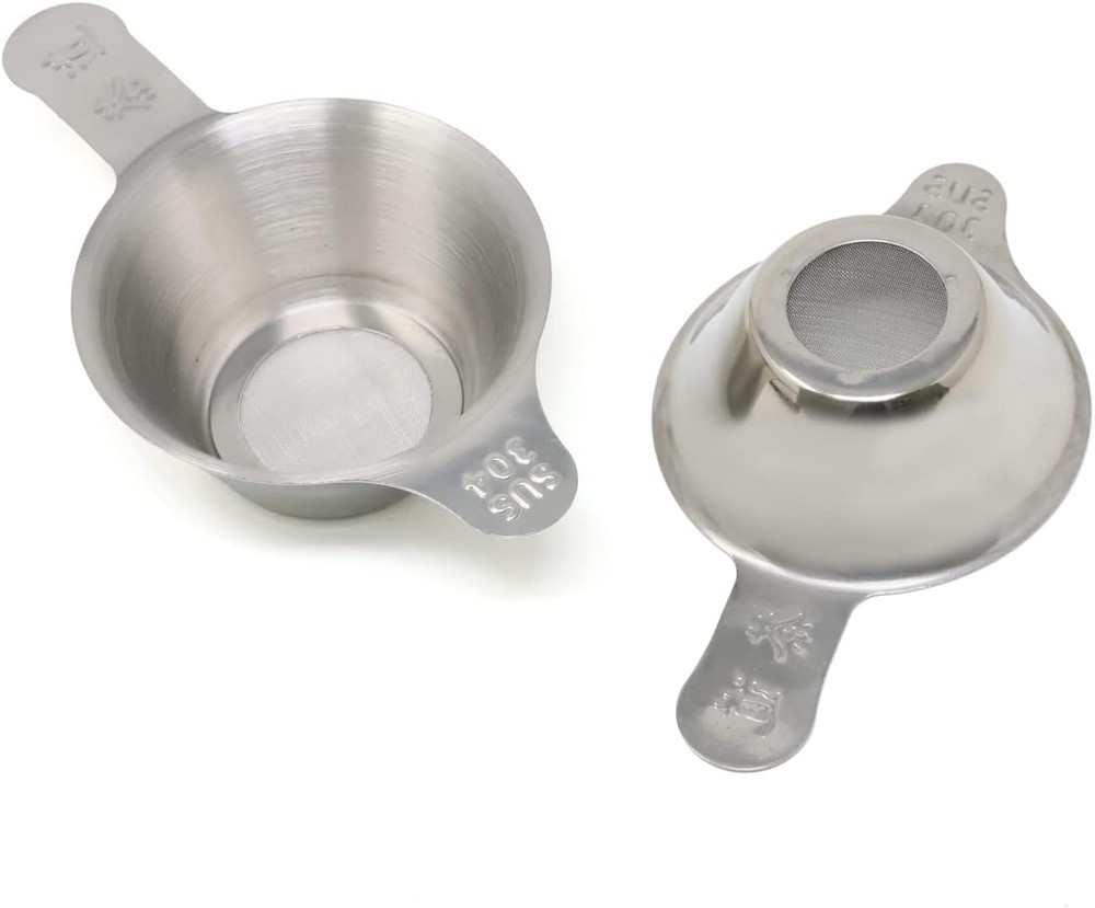 Honbay 2PCS Different Size 304 Stainless Steel Mini Strainer Fine Mesh Tea Funne