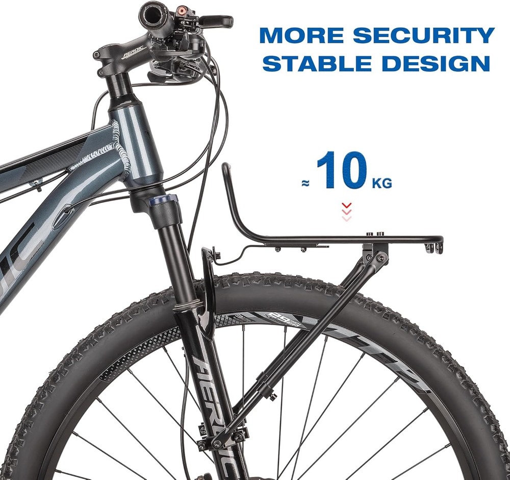 Bike Front Rack - Front Bicycle Cargo Rack with Struts - Front Mount Aluminium P