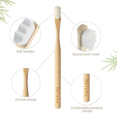 Bamboo Toothbrush Extra Soft Biodegradable Bristles Eco-Friendly 4-Pack