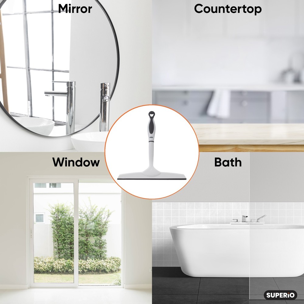 10" Grey Rubber Squeegee with Hanging Loop 2-Pack