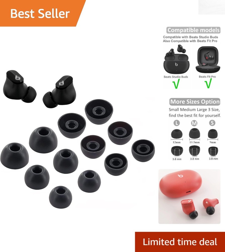 Noise-Reducing Silicone Ear Tips for Beats Studio Buds + | Comfortable Fit