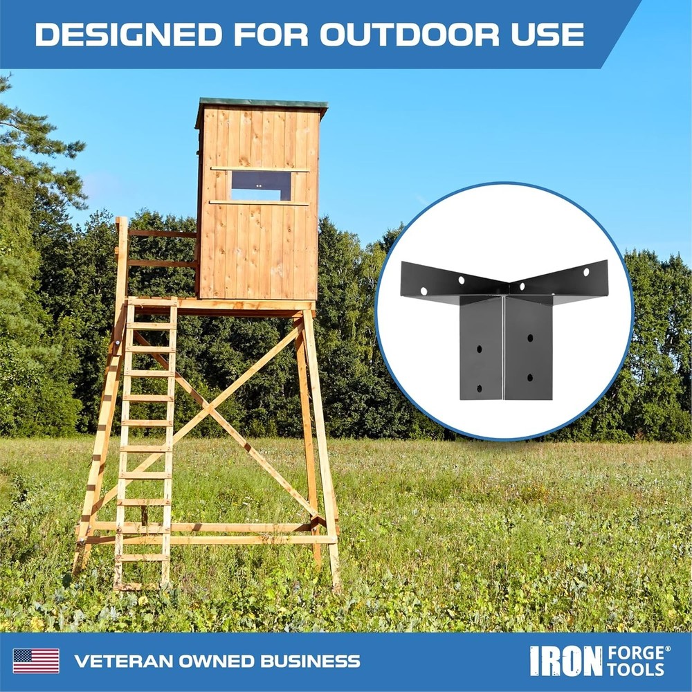 Elevated Deer Blind Brackets - Powder Coated Steel, 4 Pack