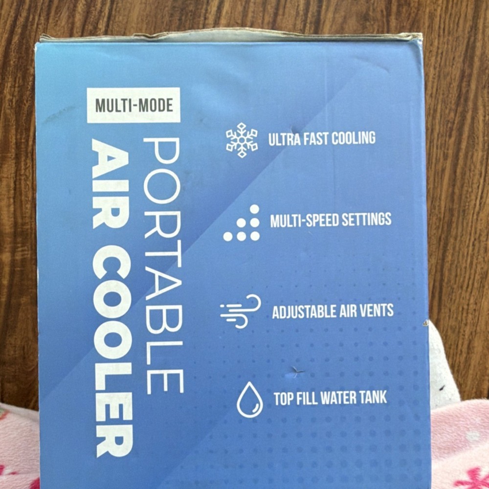 Portable Air Conditioner Multi-Speed Adjustable Air Vents Top Fill White/Black