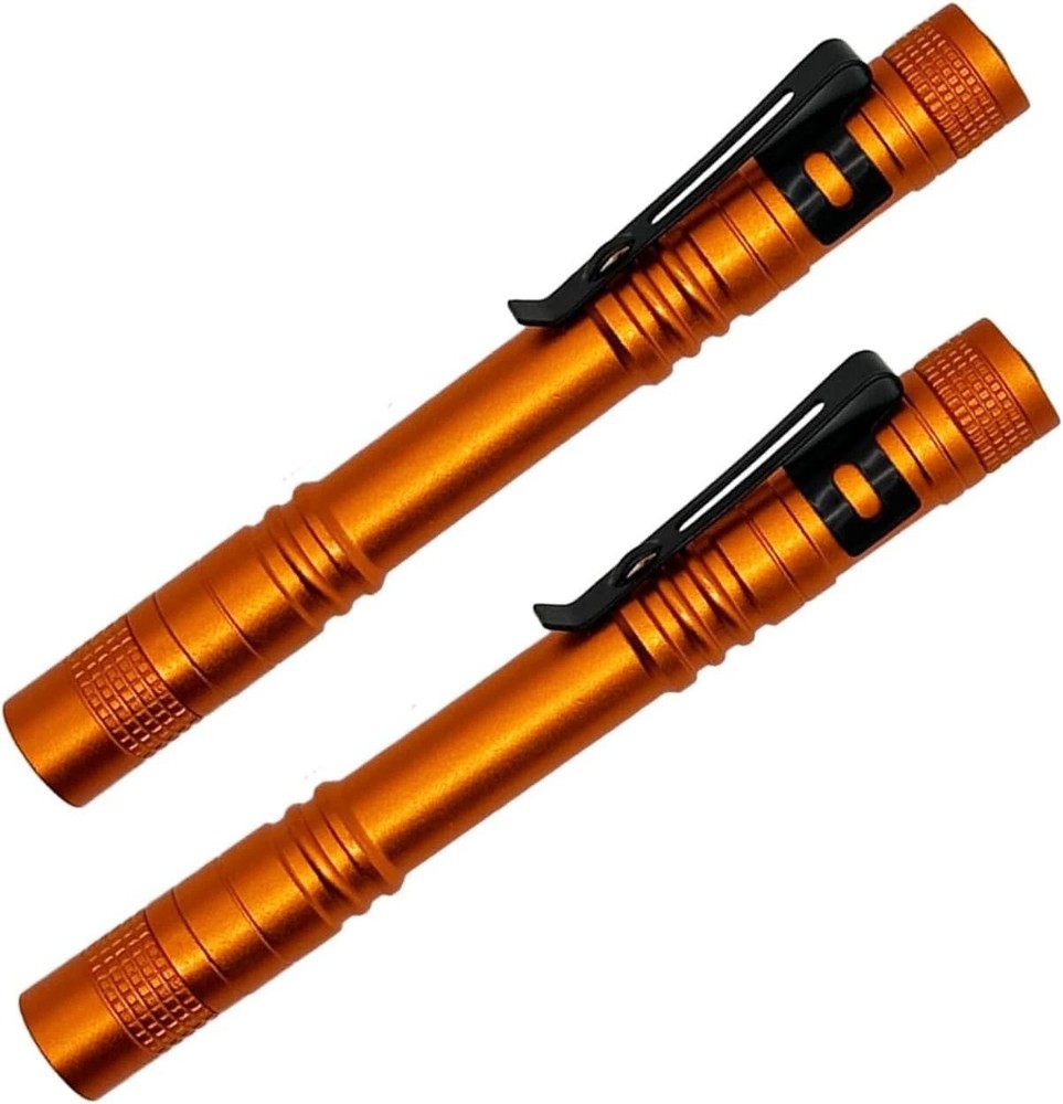 2-pack LED Pocket Pen Light Flashlights - Waterproof, 500 Lumens, Compact &