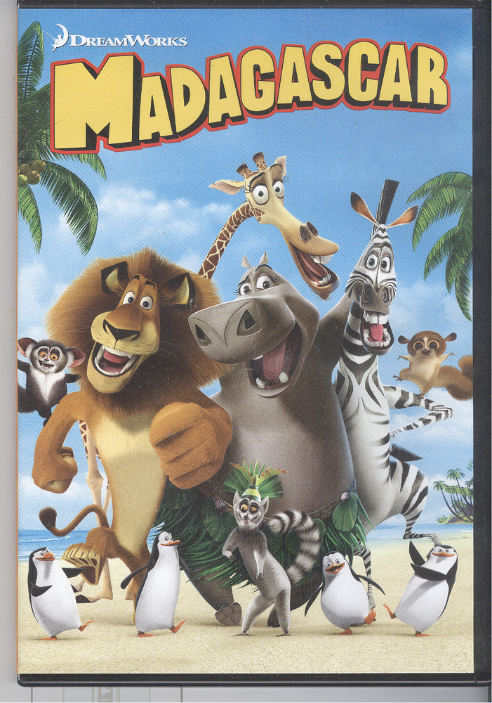 NO Disc Madagascar ORIGINAL ARTWORK & Thin Black DVD Case (2005 )
