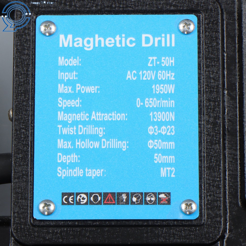 Stepless Speed & Reversible Direction MD50 Magnetic Drill Press w/ 11 Drill Bits