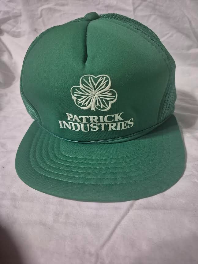 Patrick Industries Green hat white clover and lettering