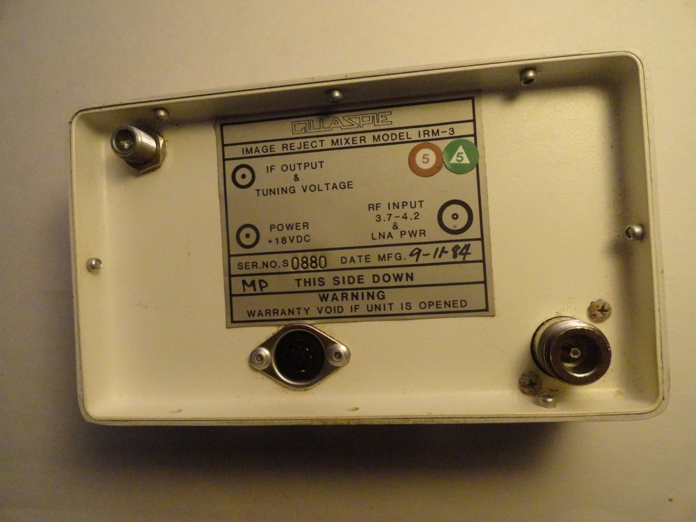 1983 Gillaspie Model 7600A Satellite Receiver plus Image Reject Mixer