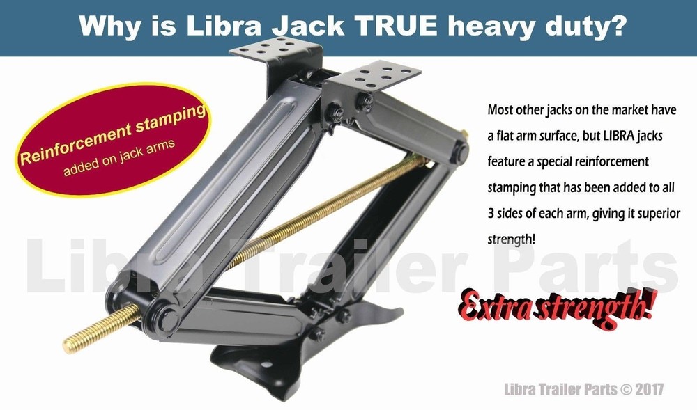 2 LIBRA 6000lb 24" RV Camper Stabilizer Leveling Scissor Jacks w/sockets+screws