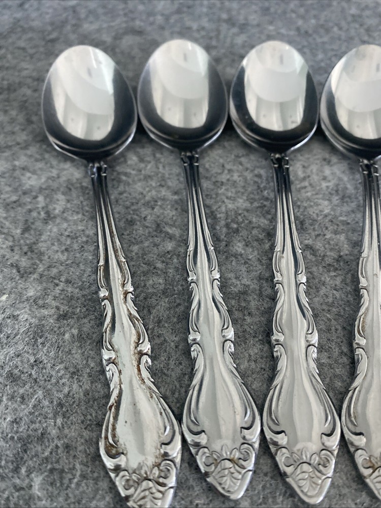 5 TOWLE/SUPREME CUTLERY STAINLESS FLATWARE, "PIERRE" PATTERN, TEASPOONS