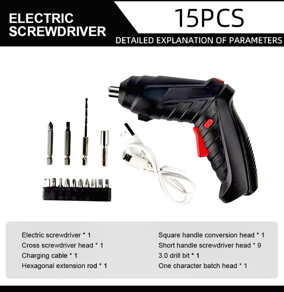 3.6V Mini Electric Drill Cordless Screwdriver Set Rotatable Rechargeable Electri