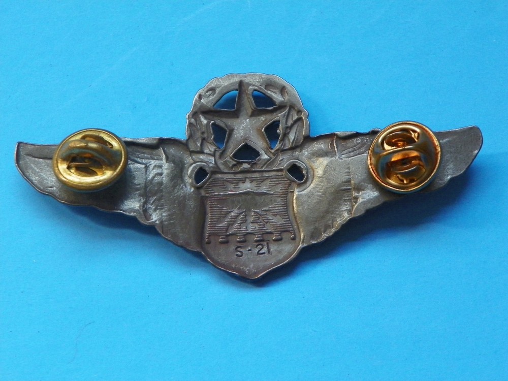VIETNAM ORIGINAL 3" MASTER NAVIGATOR AIRFORCE COMMAND PILOT WING-MAKER MARKED