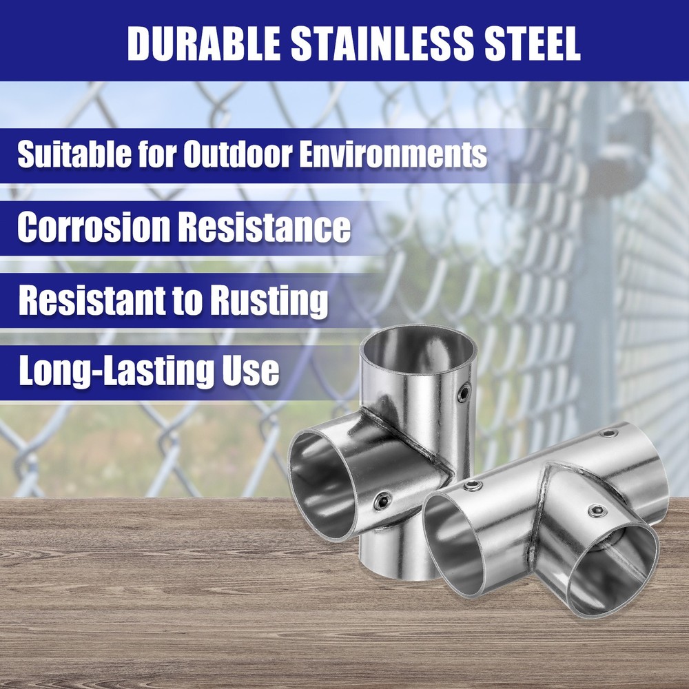 4Pcs Tee Structural Pipe Connectors 1" Fit Pipe Dia 3 Way