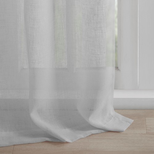 AS Floral Embellished Cuff Tab Top Solid Curtain Panel Grey(Only 1 Pc )50x84"