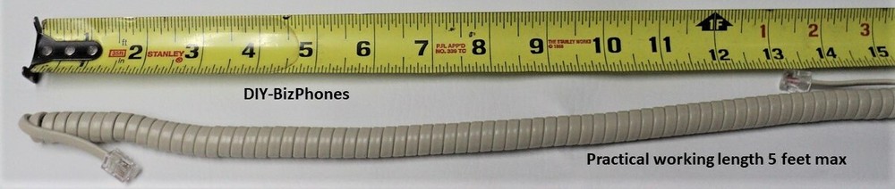 5-Pack Lot Ash 9Ft Comdial Phone Handset Cord Executech 6400 6700 Series